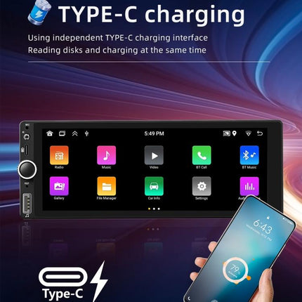 Car Radio Wireless Bluetooth Hands-Free Android Navigation, 2+64G