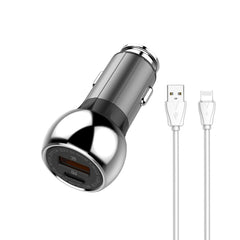 LDNIO C1 36W PD + QC 3.0 Car Fast Charger High Power Intelligent USB Car Charger, with Micro USB Cable, with 8 Pin Cable, with USB-C/Type-C Cable