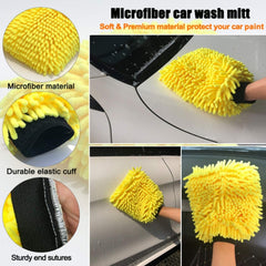 19 PCS / Set Car Beauty Cleaning Brush Details Brush Washing Glove Tool Set, 19 in 1 Red Ring, 19 in 1 Yellow Ring