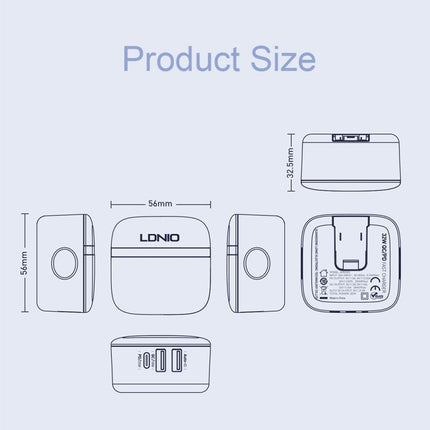 LDNIO A3513Q 32W QC3.0 3 USB Ports Phone Adapter, UK Plug with 8 Pin Cable, UK Plug with Type-C Cable, UK Plug with Type-C to 8 Pin Cable