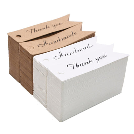 100pcs /Set Retro Baking Sticker Tag Swallow Tail Bookmark Gift Card, Style:, Thand You (Cowhide), Thand You (White), Handmade (Cowhide), Handmade (White), Blank (Cowhide)