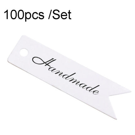 100pcs /Set Retro Baking Sticker Tag Swallow Tail Bookmark Gift Card, Style:, Thand You (Cowhide), Thand You (White), Handmade (Cowhide), Handmade (White), Blank (Cowhide)