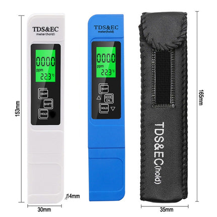 TDS- und EC-Teststift für Wasserqualität, Leitfähigkeitsteststift, Modell mit Hintergrundbeleuchtung (weiß), Modell mit Hintergrundbeleuchtung (blau)