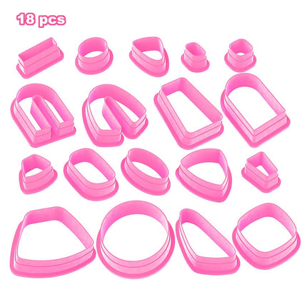 18 In 1 Soft Clay Earring Molds DIY Handmade Clay Cutter Clay Earrings Making Molds, 18 In 1 (Purple), 18 In 1 (Pink), 18 In 1 (Yellow), 18 In 1 (Blue)
