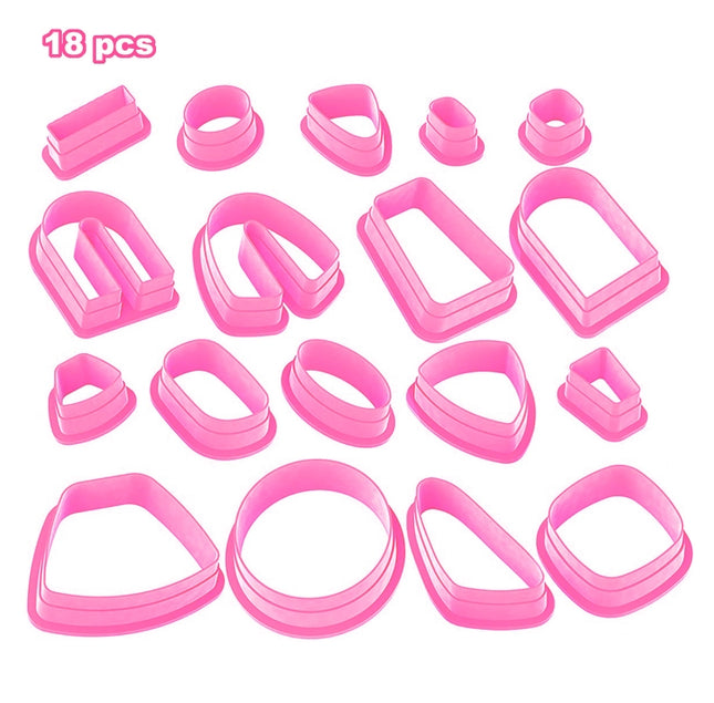 18 In 1 Soft Clay Earring Molds DIY Handmade Clay Cutter Clay Earrings Making Molds, 18 In 1 (Purple), 18 In 1 (Pink), 18 In 1 (Yellow), 18 In 1 (Blue)