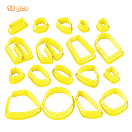 18 In 1 Soft Clay Earring Molds DIY Handmade Clay Cutter Clay Earrings Making Molds, 18 In 1 (Purple), 18 In 1 (Pink), 18 In 1 (Yellow), 18 In 1 (Blue)