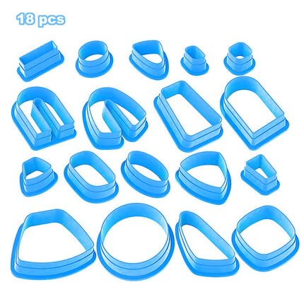 18 In 1 Soft Clay Earring Molds DIY Handmade Clay Cutter Clay Earrings Making Molds, 18 In 1 (Purple), 18 In 1 (Pink), 18 In 1 (Yellow), 18 In 1 (Blue)