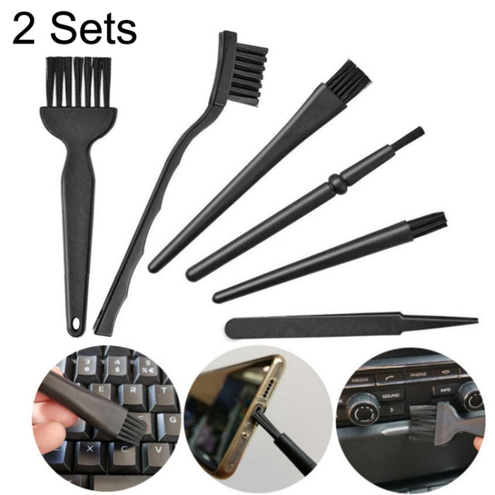 2 Sets Anti-static Brush Portable Handle Clean Keyboard Brush Kit, 5 In 1