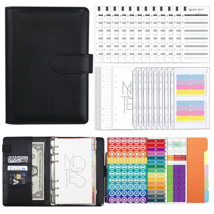 A6 Macaron PU Leather Loose-leaf Notebook Cash Budget Handbook, XJYS-010 Green, XJYS-010  Blue, XJYS-010  Pink, XJYS-010  Purple, XJYS-010 Yellow, XJYS-010 Black