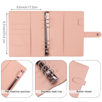 A5 Macaron Notebook PU Loose-leaf Cash Budget Handbook, Gray, Pink, Yellow, Blue, Green, Black