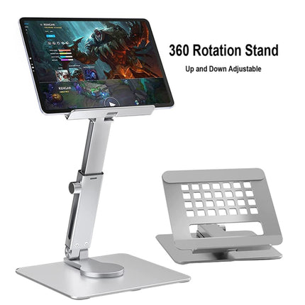 JUNDNE H06 Desktop Folding Phone Stand Portable Telescopic Rotary Tablet Stand