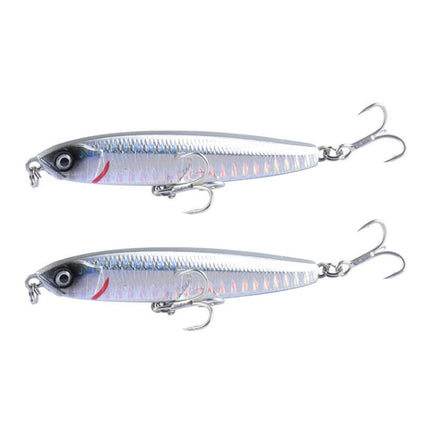 2 PCS CH79 Hard Bait Long Casting Sinking Pencil False Lure, Specification:, 10.4cm 18g