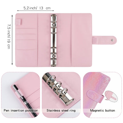 A6 Illusion Magic Square Loose-leaf PU Notebook Cash Budget Book, White, Black, Pink, Purple, Orange, Blue, Green, Milk Tea
