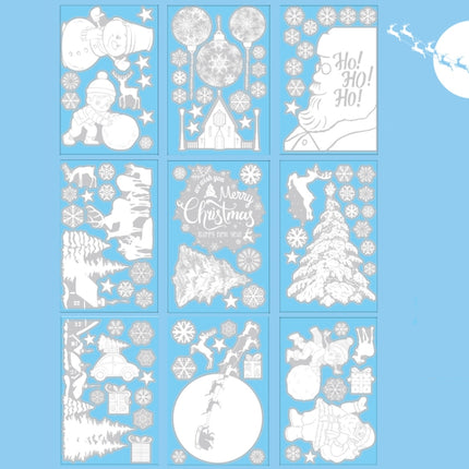 Christmas Static Glass Window Decoration Background Decorative Stickers, Dwarf, White Midget, Santa Claus+ Penguins, Santa Claus, White Santa Claus, Snowman, Ghost Elf