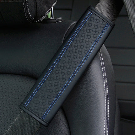 Fiber Leather Embossed Car Seat Belt Shoulder Cover Protector, 6.5X23cm