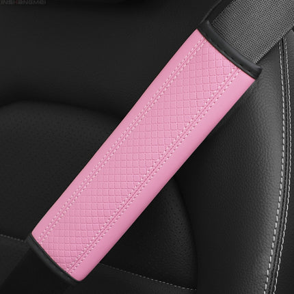Fiber Leather Embossed Car Seat Belt Shoulder Cover Protector, 6.5X23cm