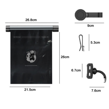 Car Mounted Garbage Bag  Folding Hanging Cleaning Organiser, Titanium Grey, Piano Black