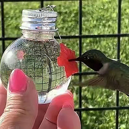 Hanging Bird Feeder Outdoor Hummingbird Feeder, Jar, Bulb