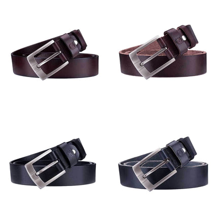 BULL CAPTAIN 01 Pin Buckle Thickened Cowhide Wear-Resistant Belt, Length: