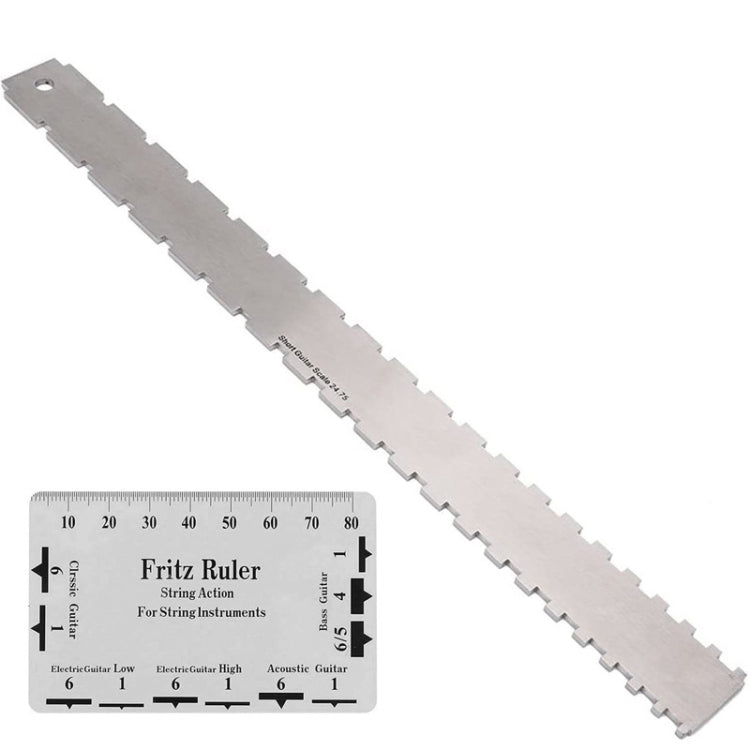GNR3 Stainless Steel Measurement Bass Guitar Neck Ruler, Style:, Double Teeth, Double Teeth+String High Ruler, Double Teeth+Leveling Ruler, Double Teeth+Leveling Ruler+String High Ruler