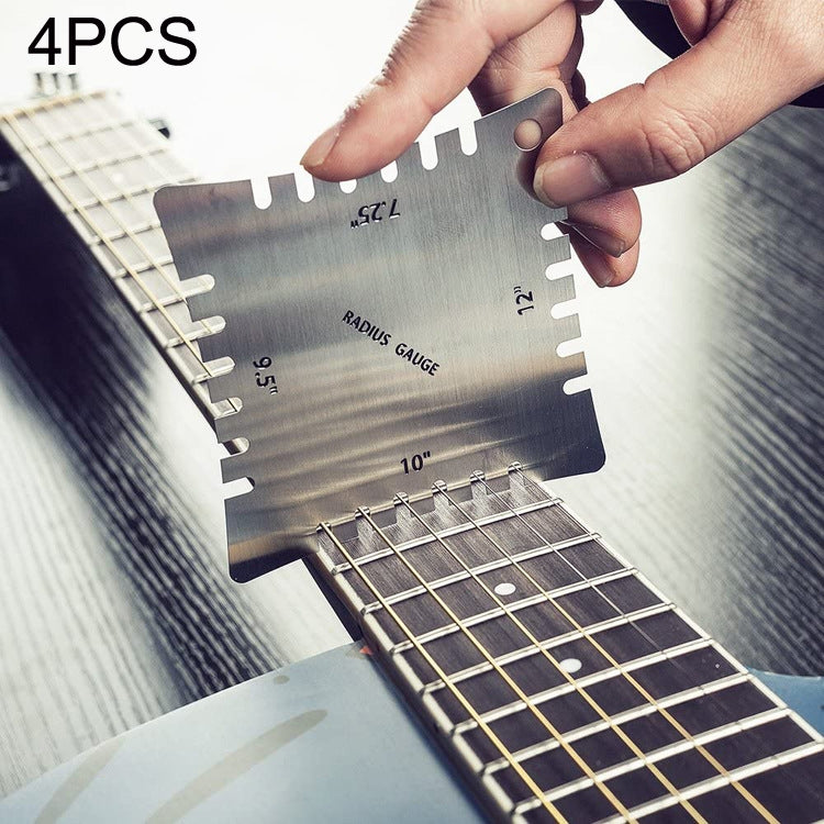 Guitar Repair Measuring Ruler Tools, 9 PCS/ Set T -Type Guitar Ruler, 5PCS Stainless Steel Leveling Ruler, 2PCS Aluminum Silver Leveling Ruler, 2PCS Aluminum Gold Leveling Ruler, 5PCS Guitar String High Ruler, T -Type Guitar Ruler+String High Ruler����...