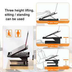 Double Layer Foldable Lift Laptop Stand  Aluminum Computer Heightening Bracket
