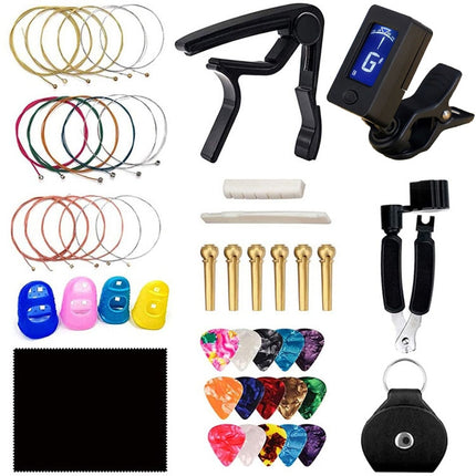 Folk Wood Bass Guitar Tuning Clip Tuner Instrument Set