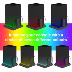 For Xbox Series X S Charging Cooling Fan Base RGB Colorful Light Charger Bracket, RGB Colorful Light