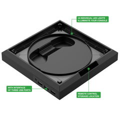 For Xbox Series X S Charging Cooling Fan Base RGB Colorful Light Charger Bracket, RGB Colorful Light