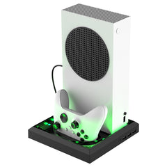 For Xbox Series X S Charging Cooling Fan Base RGB Colorful Light Charger Bracket, RGB Colorful Light