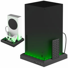 For Xbox Series X S Charging Cooling Fan Base RGB Colorful Light Charger Bracket, RGB Colorful Light