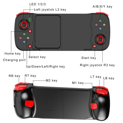 D3 Telescopic BT 5.0 Gamecontroller für iOS- und Android-Handys, D3 (Grau), D3 (Blaugrün), D3 (Mattschwarz), D3 (Pink), D3 (Rotblau), D3 (Weiß), D3 (Grün), D3 (Blau)