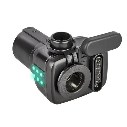 7 Pin to 12V Truck Cigarette Lighter Power Adapter with LED Circuit Tester