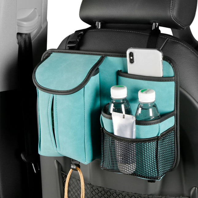 DE RAN FU Flip Fur Car Seat BackTissue Box Storage Hanging Bag With Hook, 1122 Grey, 1122 Blue, 1122 Brown, 1122 Black