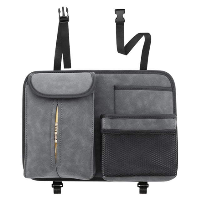DE RAN FU Flip Fur Car Seat BackTissue Box Storage Hanging Bag With Hook, 1122 Grey, 1122 Blue, 1122 Brown, 1122 Black