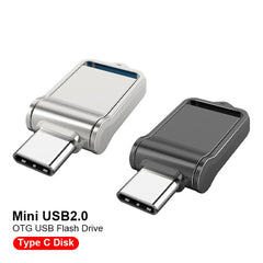USB 2.0 + Type-C/USB-C High Speed ??Mini Computer and Phone Dual-purpose Rotary U Disk, 32GB, 64GB, 128GB