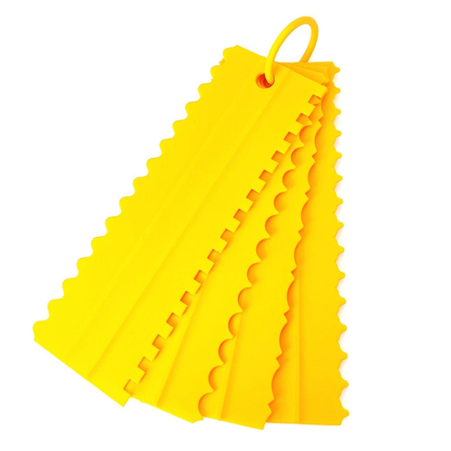 4 PCS / Set Plastic Cream Scraper PP Double Side Sawtooth Baked Cake Flattener, 4 PCS / Set White, 4 PCS / Set Yellow, 4 PCS / Set Sky Blue, 4 PCS / Set Pink