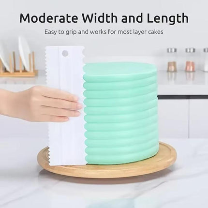 4 PCS / Set Plastic Cream Scraper PP Double Side Sawtooth Baked Cake Flattener, 4 PCS / Set White, 4 PCS / Set Yellow, 4 PCS / Set Sky Blue, 4 PCS / Set Pink