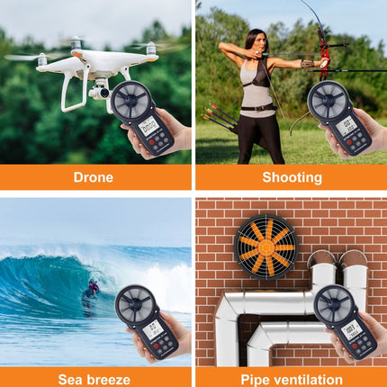 BT-100 Handheld Anemometer Wind Speed Wind Chill Temperature Measuring Instrument, BT-100