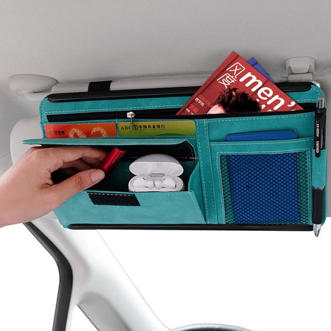 DE RAN FU Car Shade Glasses Box Storage Bag Car Flip Fur Glue Box Zipper Card Bag, 8018 Grey, 8018 Blue, 8018 Black, 8018 Brown