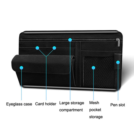 DE RAN FU Car Shade Glasses Box Storage Bag Car Flip Fur Glue Box Zipper Card Bag, 8018 Grey, 8018 Blue, 8018 Black, 8018 Brown