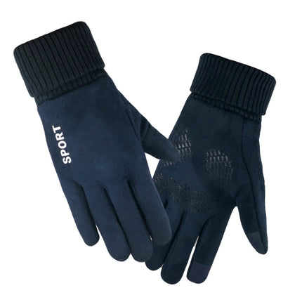 Q35 Suede Men Warm Gloves Touch Screen Sports Cycling Gloves, Q35 Khaki, Q35 Black, Q35 Dark Blue