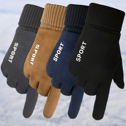 Q35 Suede Men Warm Gloves Touch Screen Sports Cycling Gloves, Q35 Khaki, Q35 Black, Q35 Dark Blue