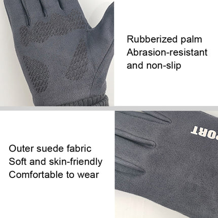 Q35 Suede Men Warm Gloves Touch Screen Sports Cycling Gloves, Q35 Khaki, Q35 Black, Q35 Dark Blue