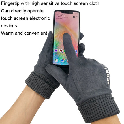 Q35 Suede Men Warm Gloves Touch Screen Sports Cycling Gloves, Q35 Khaki, Q35 Black, Q35 Dark Blue