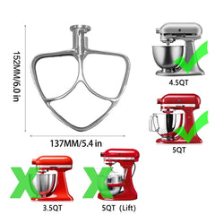 Stainless Steel Accessories, For KitchenAid 5QT Mixer Head, For KitchenAid  6QT Mixer Head, For KitchenAid Stand Mixer 5QT  Whip Whisk, For Kitchenaid Stand Mixer 5QT Dough Hook, For KitchenAid Stand Mixer 6QT Whip Whisk