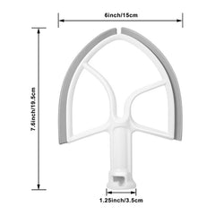 For KitchenAid 5QT Bowl-Lift Stand Mixers Plastic Flat Beater Paddle With Silicone Edges, KA-5BL