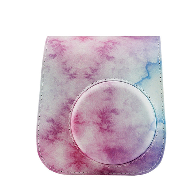 For Instax Mini11 / 9 / 8 PU Cortex Retro Camera Bag Protective Cover, Blue Pink Color, Fantastic Cloud