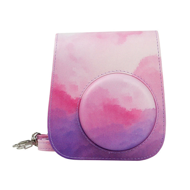 For Instax Mini11 / 9 / 8 PU Cortex Retro Camera Bag Protective Cover, Blue Pink Color, Fantastic Cloud