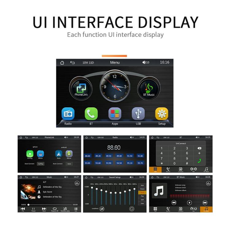 7 inch AHD Wireless CarPlay Car MP5 Player, Support Mobile Phone Interconnection